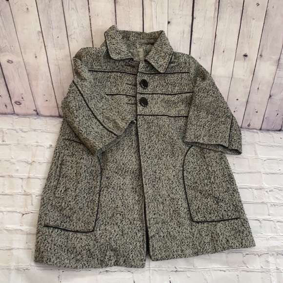 Women Mac  & Jac black and gray tweed three button jacket size large preowned - Picture 4 of 14